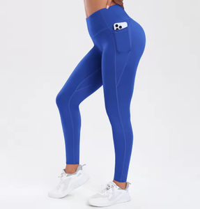 Women's Solid <b>Color</b> High Waist Pockets Leggings Tummy Control Stretch Soft Yoga Pants <b>Tights</b> Push Up Fitness Running Sportswear - Product Image 1
