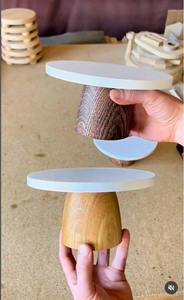 Durable White Top Dark <b>Wooden</b> <b>Cake</b> <b>Stand</b> for Wedding Birthday Party Events Guest Hosting Home And Kitchen Display From India - Product Image 4