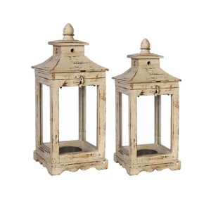 Farol de Madera Natural con Puerta de Vidrio y Asa de Cuerda, Decoración Rústica Vintage para el Hogar - Product Image 5