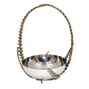 Handcrafted Modern Luxury Eco-Friendly Metal Serving Bowl for Home & Hotel/Restaurant Use Wedding <b>Dinnerware</b> Centerpiece - Product Image 3