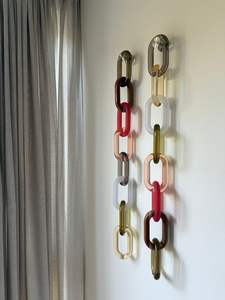 Chaîne de maillons en résine de couleurs assorties, décoration murale suspendue, matériau pour l'installation de fonds de pièce intérieure, ornement pour la maison - Product Image 2
