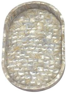 Bandeja de diseño moderno con incrustaciones de nácar, bandeja de servir de nácar, bandeja de MDF, bandejas decorativas, bandeja de resina al mejor precio de fábrica. - Product Image 6