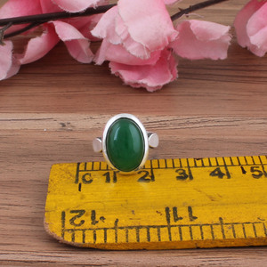 Natural <b>Turquoise</b> Sterling Silver Women's Wedding <b>Ring</b> Genuine Gemstone Classic Bezel Setting Jewelry Wholesale - Product Image 5
