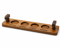 Plateau de dégustation de bières en bois personnalisé OEM ODM avec poignée pour bar, restaurant, brasserie et hôtel