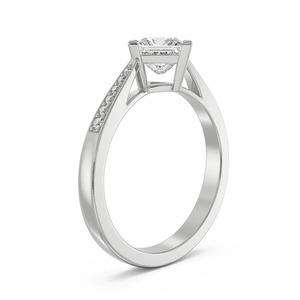 แหวนหมั้นเพชรทรงปรินเซสคัท 0.91 กะรัต ทองคำขาว 14K ขายส่ง เครื่องประดับสั่งทำพิเศษ - Product Image 2