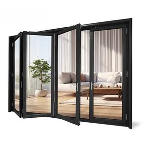 Système de porte coulissante en verre à double vitrage insonorisé minimaliste moderne, en alliage d'aluminium imperméable, pour appartement commercial - Product Image 2