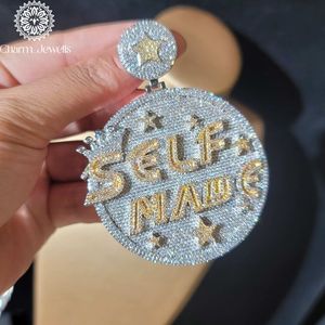 Pendentif Hip Hop Charm_Jewells en Argent 925 avec Perle d'Eau Douce et Moissanite Taille Brillant, Plaqué Or, Thème Couronne, pour Homme, Usage Quotidien - Product Image 3