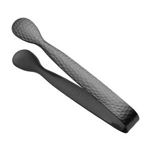 Pinzas para Cubitos de Hielo de Acero Inoxidable Negro Martillado, Herramientas de Bar Hechas a Mano, Pinzas para Azúcar y Cubitos de Hielo de Acero Inoxidable - Product Image 1