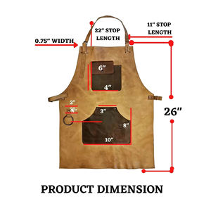 Tablier de boucher personnalisé en cuir pleine fleur Crazy Horse, finition huile, avec ferrures en laiton - Product Image 3