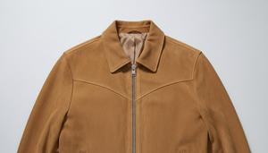 High Quality Custom Men <b>Suede</b> Leather Winter <b>Jacket</b> Waterproof Windproof Stand Collar Luxury - Product Image 4