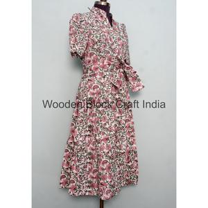 Vestido Midi de Mujer, 100% Algodón, Cuello en V, Manga Corta, Corte en A, Elegante, para Playa, Fiesta, Diseño Moderno - Product Image 5