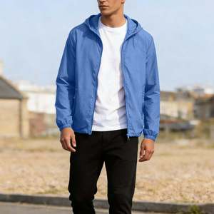 Asymmetric Men Hooded Winter Windproof <b>Jacket</b> Quarter Zip Sport Coat Modern Fit Performance Athletic Active Outerwear Design - Product Image 4
