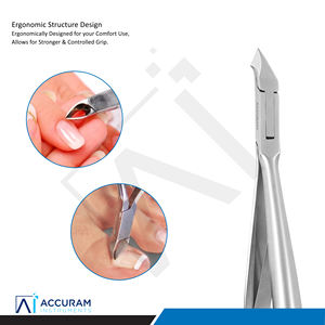 Cortauñas Profesional Accuram para Cutículas, Ergonómico, en Forma de Luna, de Acero Inoxidable, para Manicura y Pedicura - Product Image 6