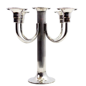 <b>Decorative</b> Metal for Events and Wedding Lighting High Quality Wedding Candelabra 5 Arms <b>Table</b> Centerpiece Silver Plated - Product Image 5