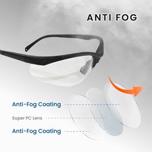 SA1911 <b>Adjustable</b> Half-Frame Safety <b>Glasses</b> with Anti-Fog & Anti-Scratch Lenses - Product Image 2