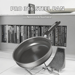 Professional <b>Nonstick</b> Saute Pan Featuring Heavy Duty Aluminum Core Tempered Glass Lid Ergonomic Heat Resistant Handles - Product Image 4