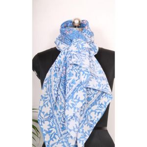 <b>Indian</b> Handmade Luxury Woman's Summer Season Beach Pareo Hand Block Printed Stylish Long Plain <b>Scarf</b>/Cover Made Pure Cotton Knit - Product Image 4