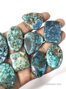 Shattuckite naturelle, pierres précieuses brutes, cabochons, formes et tailles variées, environ 20 à 30 mm - Product Image 6