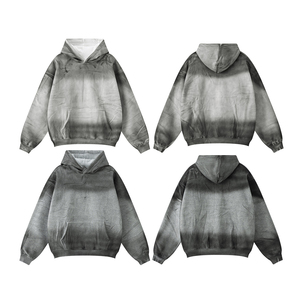 Conjunto Deportivo Unisex con Capucha y Estampado Degradado, Manga Larga, Cordón Ajustable, Estilo Casual para Otoño, Corte Regular, 100% Algodón - Product Image 3