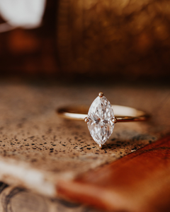 Marquise Cut Solitaire <b>Diamond</b> Engagement <b>Ring</b> in Gold Finish for Women Wedding Proposal Anniversary Fine Jewelry - Product Image 2