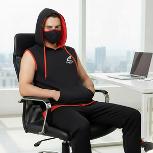 Hoodies sans manches pour hommes OEM, best-sellers, légers, pour la musculation, en coton mélangé, basiques - Product Image 2