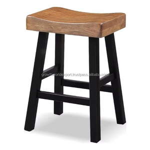 Furniture of America Barne Farmhouse <b>Leather</b> Hefty Saddle Seat Dining Bar <b>Stools</b> Set of 2 Metal Legs Foldable 2026 - Product Image 1