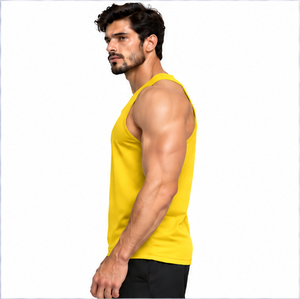 Camiseta sin mangas de secado rápido para hombre, chaleco deportivo transpirable para gimnasio, camiseta sin mangas para fitness, culturismo, talla grande, logotipo personalizado OEM ODM H - Product Image 5