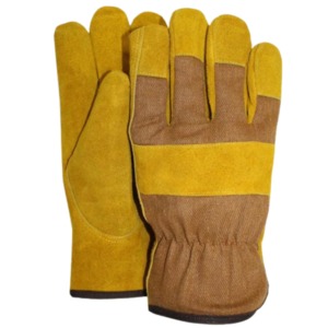 Guantes de Trabajo de Cuero con Costuras Reforzadas, Guantes Resistentes con Doble Palma, Puño de Seguridad de Alta Resistencia, Antideslizantes, Genuinos - Product Image 1