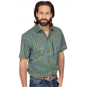 Factory Price Men's Bavarian <b>Shirts</b> <b>Half</b> Sleeve Green&Blue Custom Checked <b>Shirts</b> For Lederhosen Outfits - Product Image 5