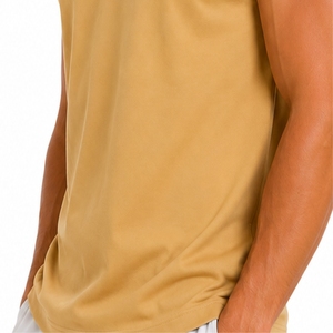 Polo sans manches pour hommes, col montant, haut décontracté, imprimé, tissu Oxford respirant, coupe régulière, tissu lisse - Product Image 6