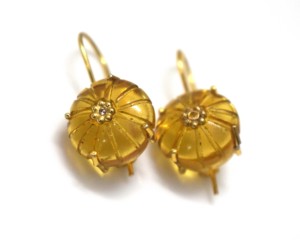 Pendientes de Aro Florales con Gemas Bañados en Oro de 18K, Hechos a Mano por Sameer Art Craft, con Engaste de Bisel y Núcleo de Latón, 8.5g, para Mujer, Boda - Product Image 4