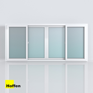Ventana Corredera Hoffen Pro uPVC 240x110 de Gran Tamaño con Marco Blanco y Mosquitera, Ventana Corredera de Vidrio, Ventana de PVC, Mosquitera para Ventana - Product Image 1