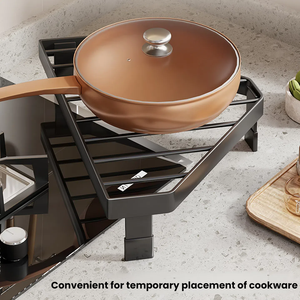 Étagère de rangement murale multifonctionnelle en fer à double niveau, moderne, pour cuisine, pratique, organisateur de cuisine, armoire de rangement - Product Image 4