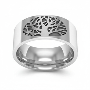 Bague de pouce unisexe Tanya Gems en argent 925, sertie de pierres, motif Arbre de Vie, classique, taille personnalisable, pour mariage, fiançailles, fête, cadeau - Product Image 4
