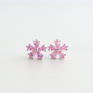 Pear Shape Pink CZ Diamond Stud <b>Earrings</b> 14K Solid Gold Dainty Minimalist Wedding Anniversary Party Gift for Women - Product Image 3