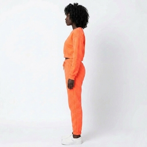 2 Piece Crop Sweatshirt Jogger School Sports Set Fleece Crew Neck Uniform <b>Matching</b> Custom OEM Wholesale Manufacturer - Product Image 3