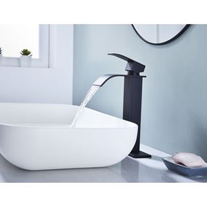 Rubinetto Monocomando per Lavabo con Cascata e Scarico a Scomparsa, Senza Troppopieno - Product Image 3