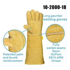 Gants de soudage en cuir de vachette pleine fleur, ignifuges, résistants à la chaleur, pour la lutte contre les incendies, nouveau design, logo personnalisé - Product Image 2