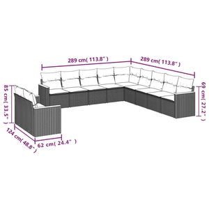 Conjunto de sofás de jardín con estructura negra y cojines color blanco crema - Product Image 3