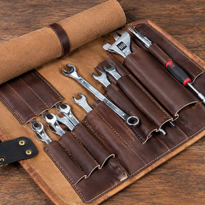 Bolsa enrollable de cuero premium para herramientas, organizador de herramientas manuales para mecánicos y técnicos, personalización de marca OEM a precio razonable. - Product Image 3