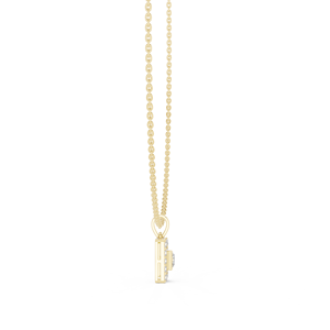 Collier pendentif en or jaune avec diamant, chaîne carrée Halo, bijoux pour femme, cadeau, à porter pour les fêtes - Product Image 4