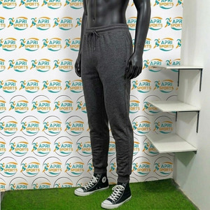 Pantalon de jogging décontracté APRI SPORTS pour homme, léger, 100 % coton, taille élastique, avec cordon de serrage, idéal pour le fitness et la gym - Product Image 4