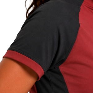 Conjunto Deportivo de Camiseta y Pantalones Cortos para Mujer, Rojo y Negro, con Media Cremallera, de Secado Rápido, Manga Corta, para Fitness, Gimnasio, Running, Personalizable - Product Image 5