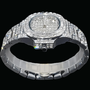 Reloj de Diamantes Unisex de Lujo, Movimiento de Cuarzo Analógico, Caja Octogonal, Esfera de 44 mm, Cristal de Zafiro, Cierre de Mariposa - Product Image 3