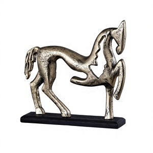 Horse Modern Art Sculpture Aluminum Metal Handicraft Customizable Size Color <b>Home</b> Hotel Decor Handmade Movable Tabletop Wedding - Product Image 1