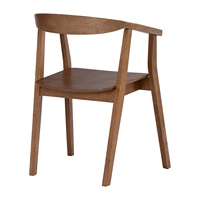 Silla de Comedor Minimalista y Duradera de Madera Curvada con Respaldo, Patas Cónicas de Madera de Nogal Contemporáneas para Muebles de Comedor de Alta Gama