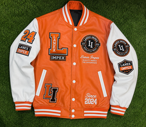 Chaqueta Varsity Personalizada Premium con Logotipo Bordado, Mangas de Cuero PU, Puños y Dobladillo Acanalados, Chaqueta de Béisbol a la Moda OEM - Product Image 6