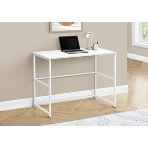 Scrivania per Computer Contemporanea Bianca da 40 Pollici per Ufficio Domestico, Configurazione Sinistra e Destra con Cassetti Portaoggetti, Laminato Bianco e Metallo - Product Image 5