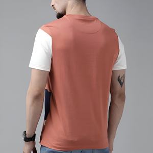 Camiseta Casual de Bloques de Color para Hombre, de Algodón, Manga Corta, Estilo Urbano, Transpirable, a la Moda, para Verano - Product Image 3
