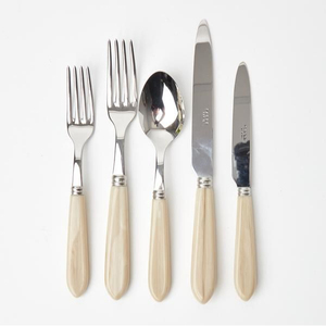 Ensemble de couverts modernes en acier inoxydable, finition miroir, passe au lave-vaisselle, vaisselle de mariage, ensemble de couverts - Product Image 6